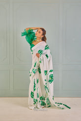 Eve White Crepe Silk Saree